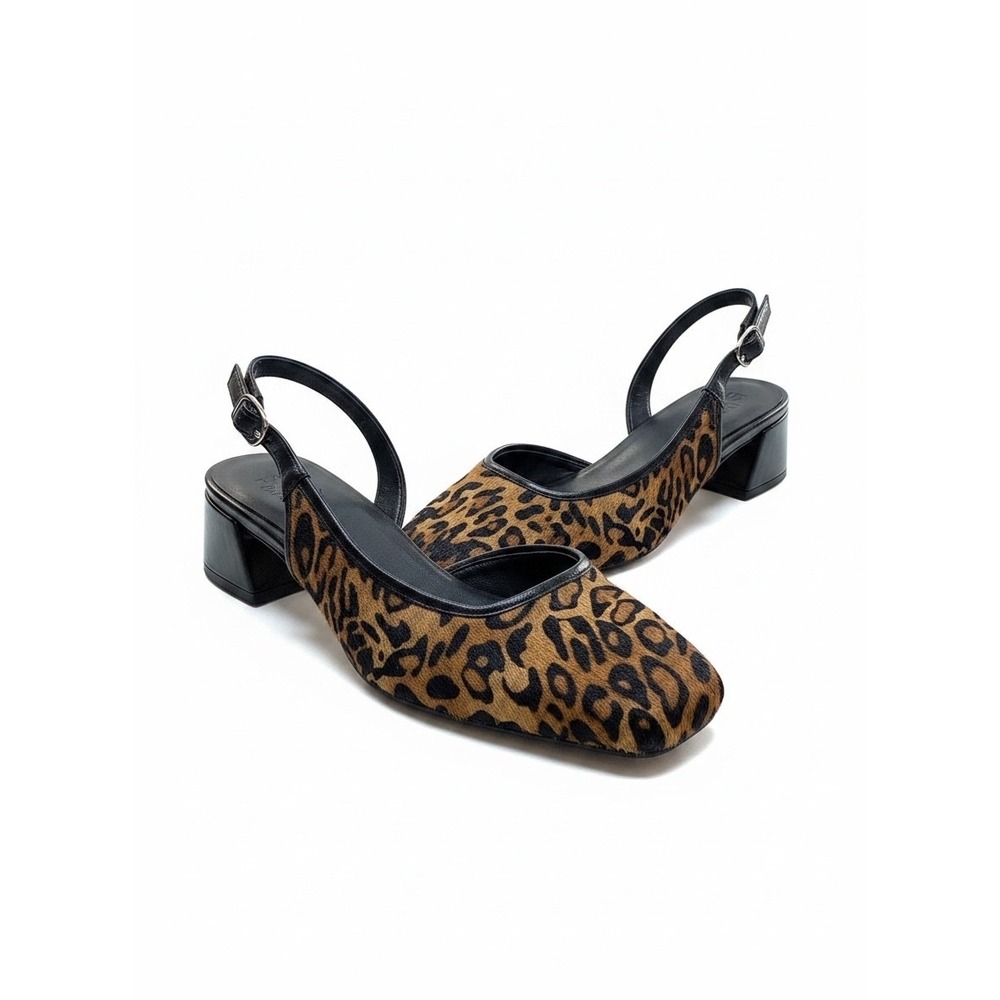 Naturalizer Leopard Print Slingback Block Heel Pumps